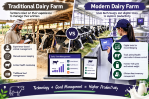 Best dairy farm in Pakistan using modern technology and digital tools for animal health monitoring, milk yield tracking, record keeping, and efficient farm management.